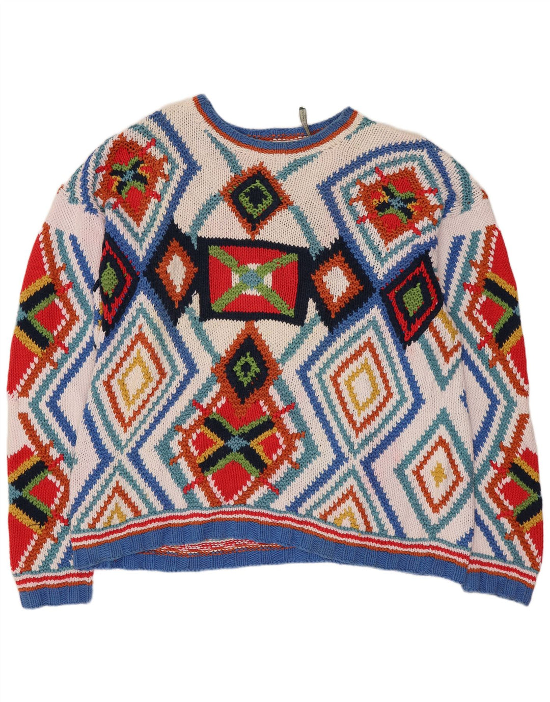 West End Womens Crew Neck Jumper Sweater UK 16 Large Multicolor