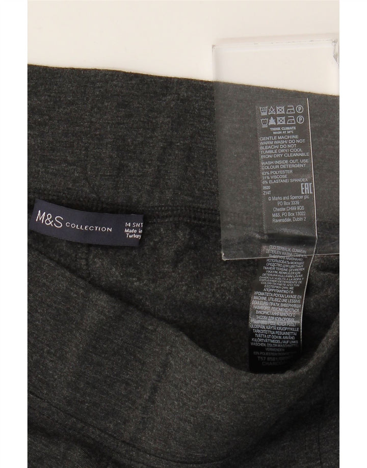 Marks & Spencer Womens Crop Leggings UK 14 Large Grå Polyester