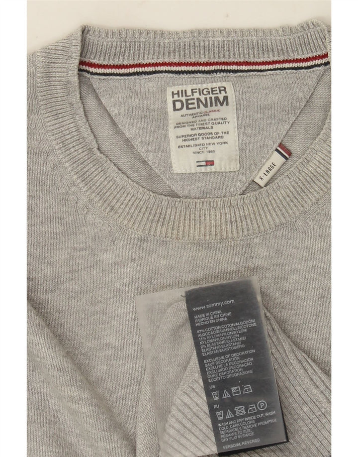 Tommy Hilfiger Herre Jumper Sweater med rund hals XL Grå Bomuld
