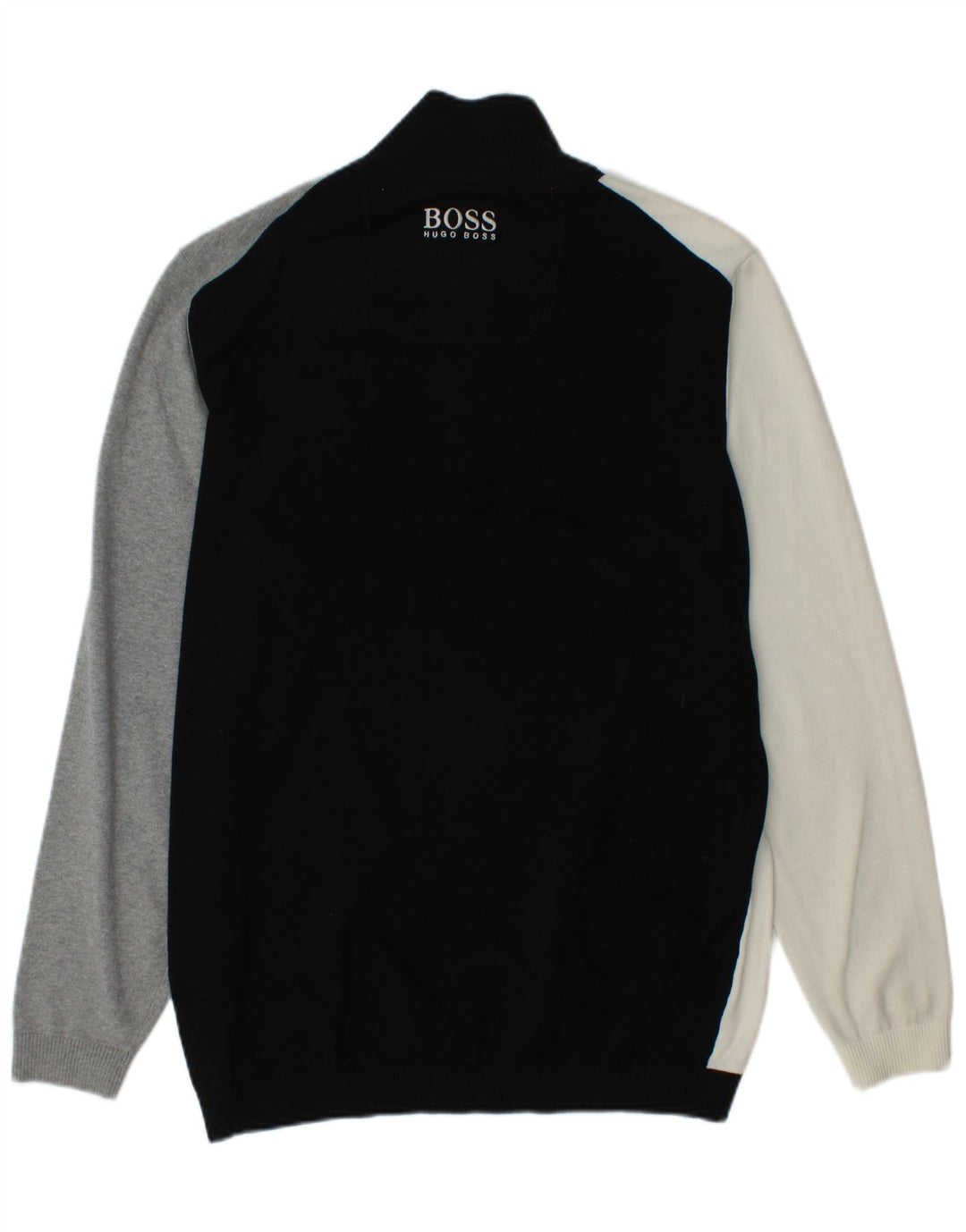 HUGO BOSS Herre Regular Fit Zip Neck sweater XL Sort Colourblock
