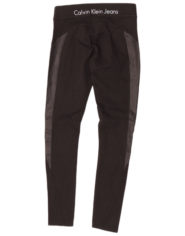Calvin Klein Jeans Grafiske Leggings til kvinder UK 10 Small Black Colourblock