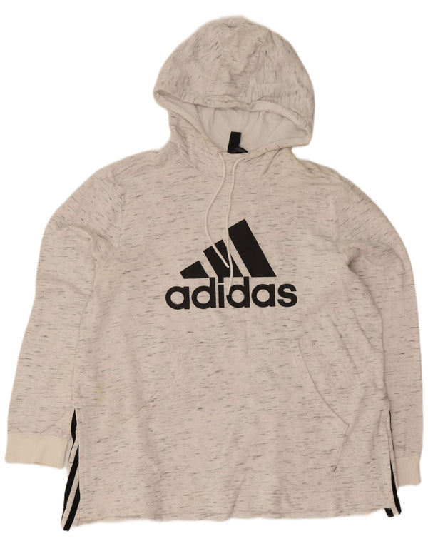 Adidas grafisk hættetrøje til damer UK 20/22 XL Off White Flecked Sports