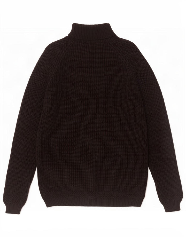 Zara Herre Rullehalstrøje Sweater Stor Sort Bomuld
