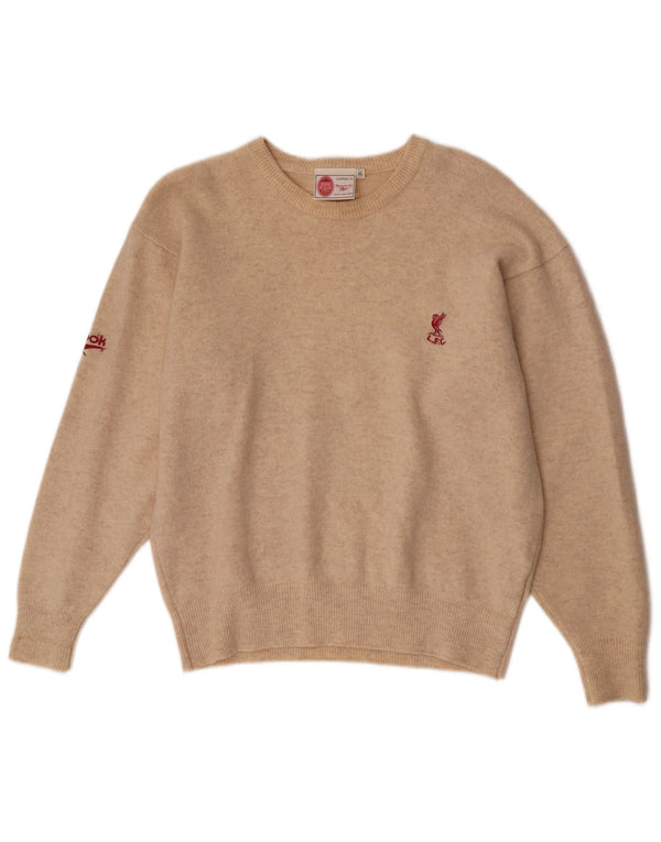 Reebok Herre Liverpool Regular Fit Boat Neck Jumper Sweater XL Beige