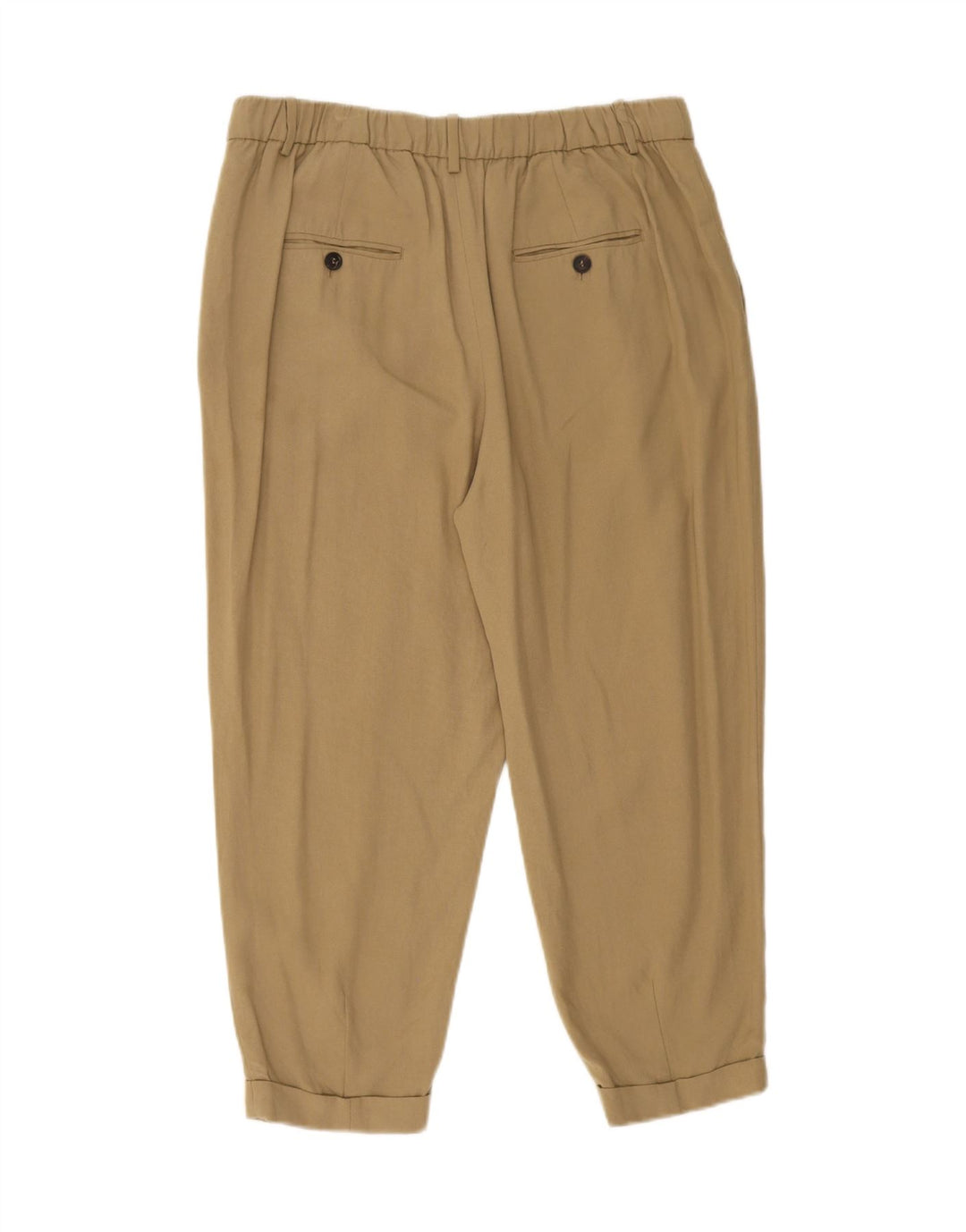 ZARA Womens Pegged Capri Trousers Large W32 L23 Khaki Vintage Zara and Second-Hand Zara from Messina Hembry 