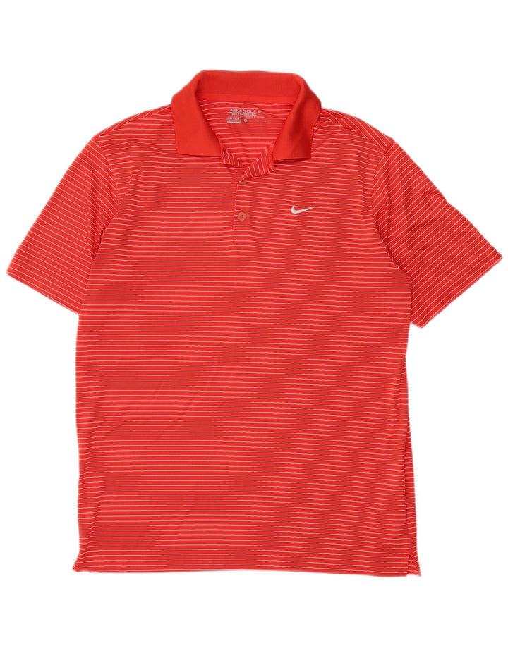 Nike Dri Fit poloshirt til mænd mellem rød stribet polyester