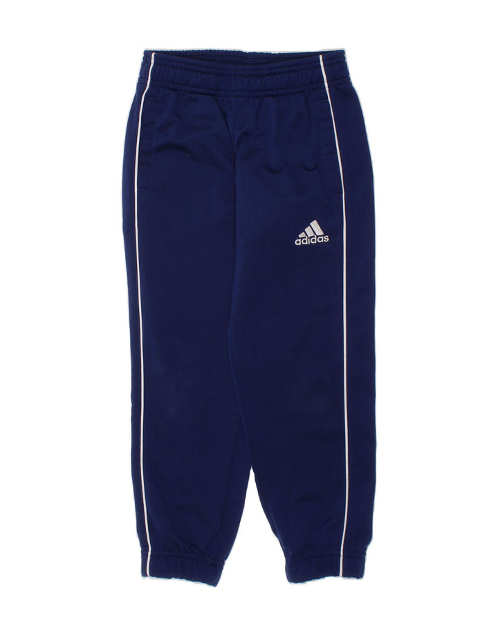 ADIDAS Boys Tracksuit Trousers Joggers 5-6 Years  Navy Blue Polyester Vintage Adidas and Second-Hand Adidas from Messina Hembry 