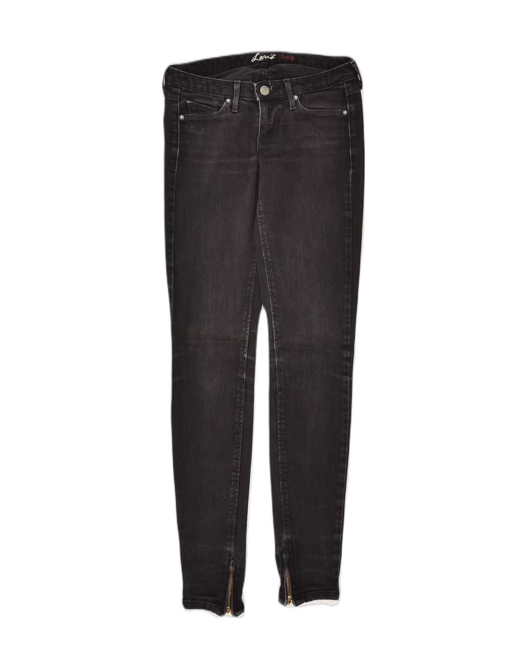 LEVI'S Womens Skinny Jeans W25 L31 Black Cotton | Vintage Levi's | Thrift | Second-Hand Levi's | Used Clothing | Messina Hembry 