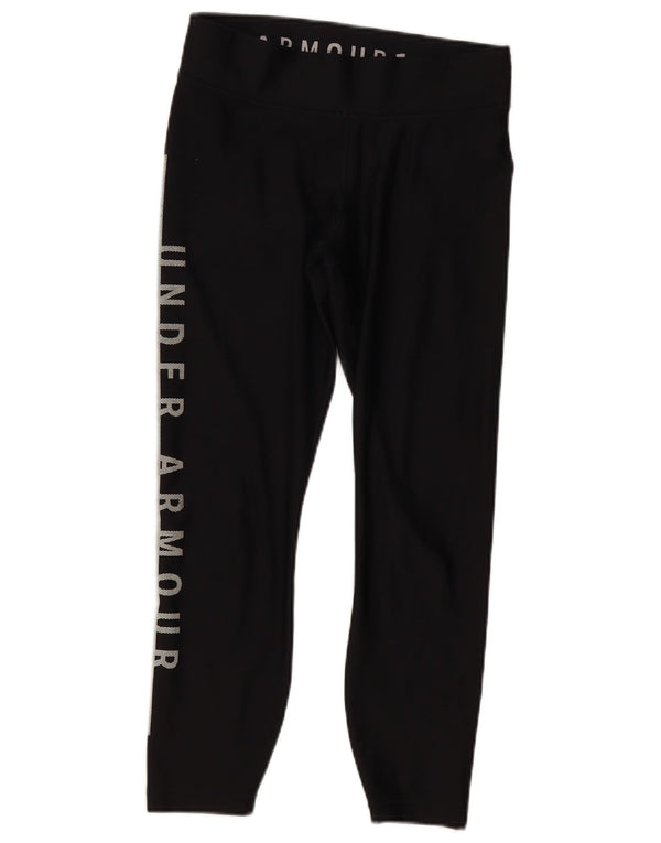 Under Armour Womens Heat Gear Leggings UK 12 Medium Black Colourblock