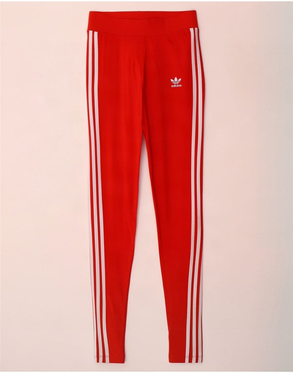 Adidas Dame Leggings UK 8 Small Red Bomuld