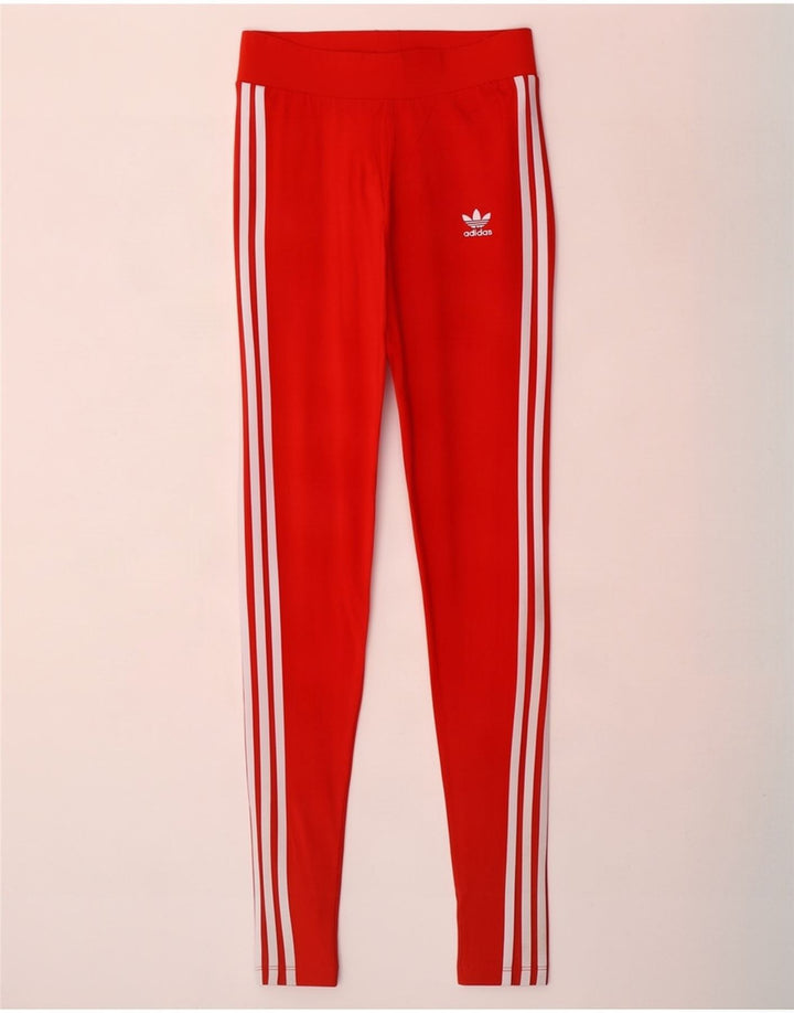 Adidas Dame Leggings UK 8 Small Red Bomuld