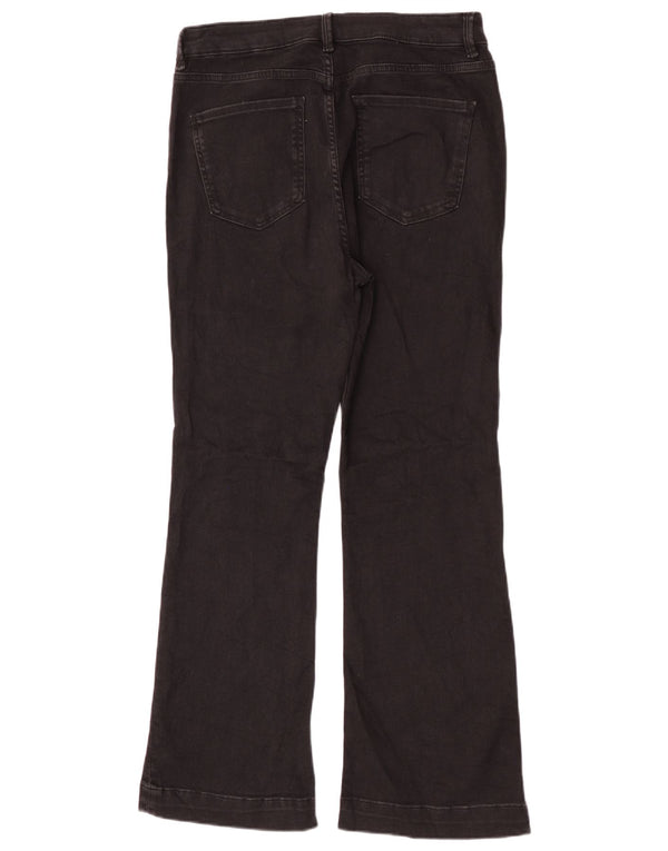 Marks & Spencer Womens Flared Jeans UK 14 Large W32 L32 Black Cotton