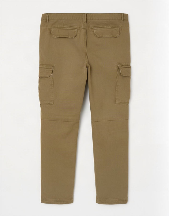 Bænk Herre Slim Cargo Bukser W34 L30 Khaki Bomuld