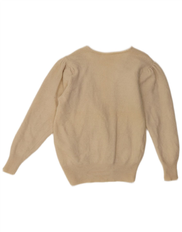Vintage dame cardigan sweater UK 10 Small Beige