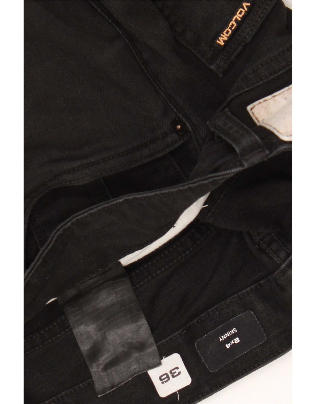 Volcom Herre Skinny Jeans W36 L32 Sort Bomuld