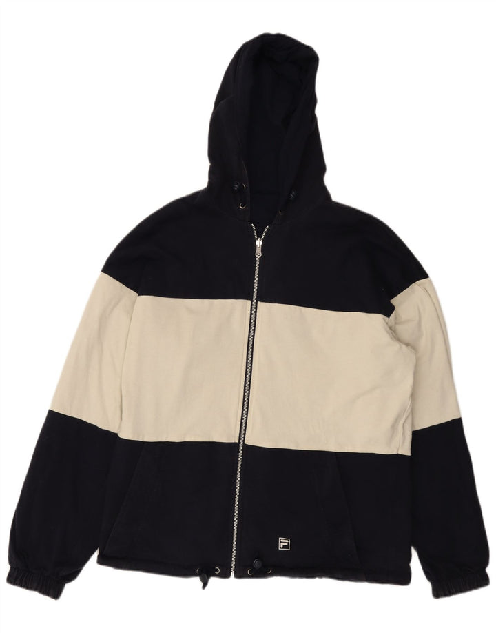 FILA Vendbar jakke med hætte til mænd IT 50 Large Navy Blue Colourblock