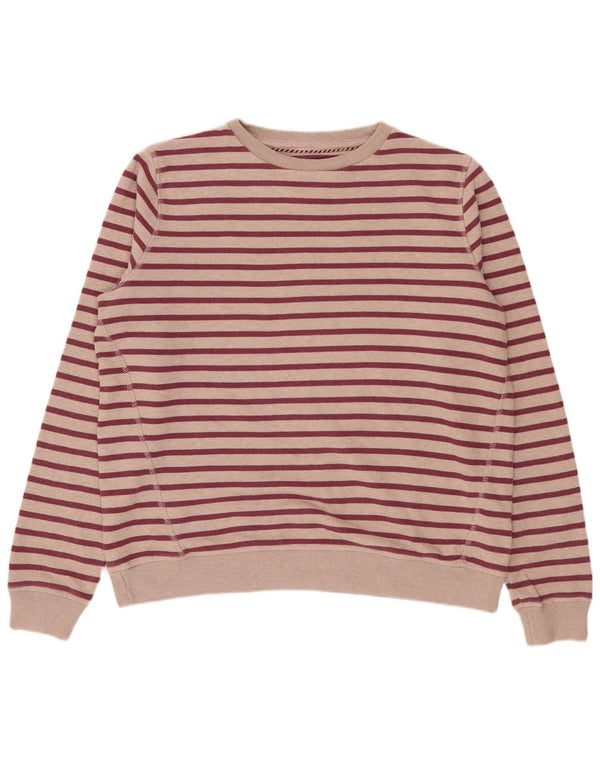 FAT FACE Dame sweatshirt i overstørrelse UK 12 Medium Pink Stribet