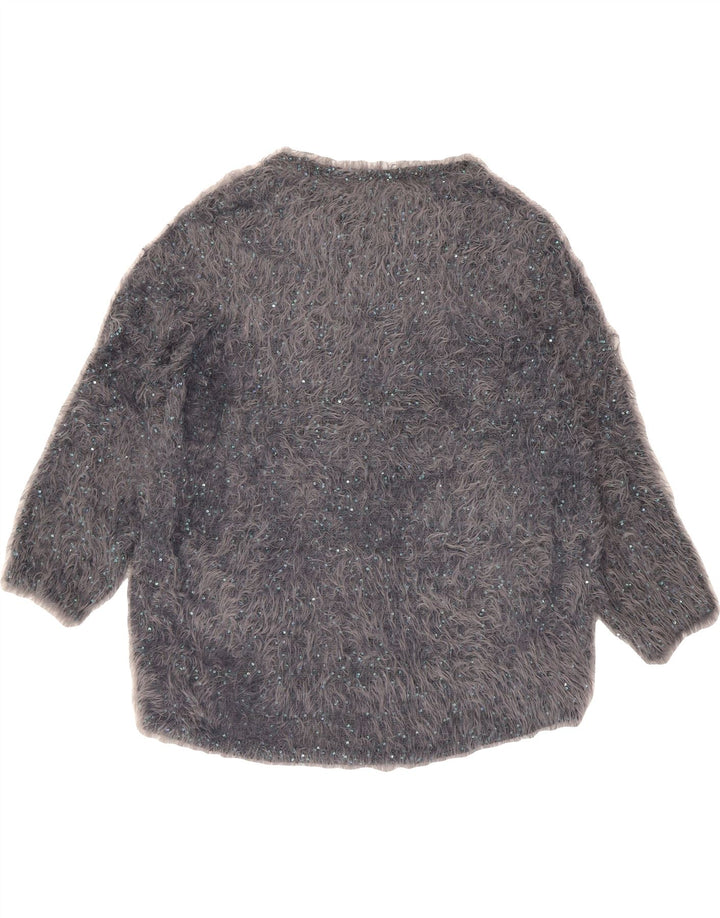 MARKS & SPENCER Womens Boat Neck Jumper Sweater US 18 XL  Grey Flecked Vintage Marks & Spencer and Second-Hand Marks & Spencer from Messina Hembry 