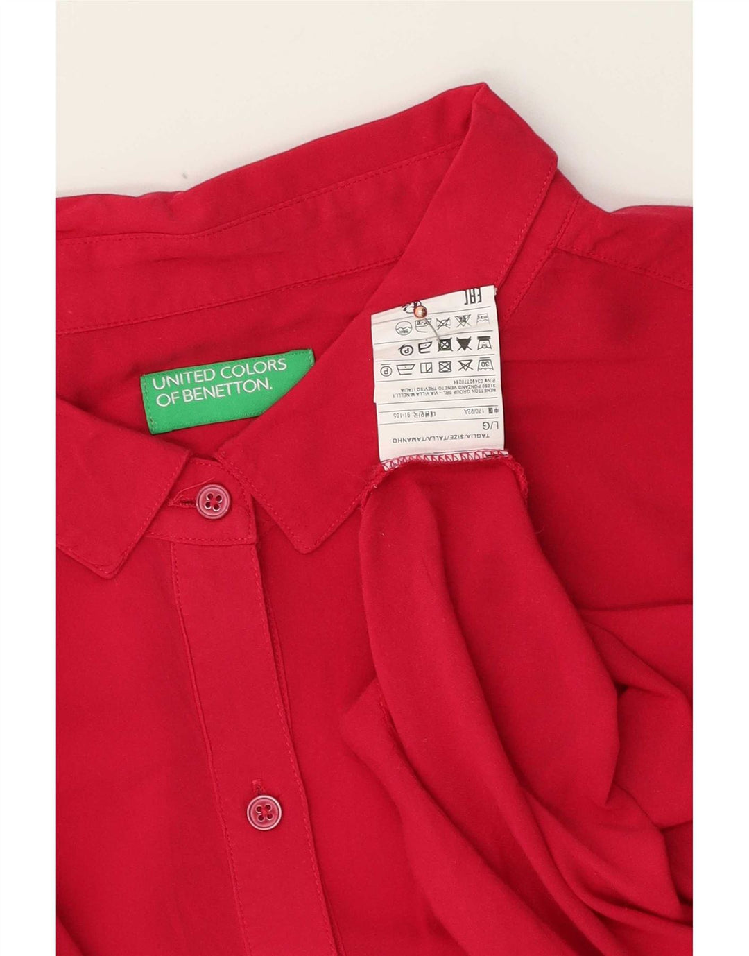 Benetton Dame Ærmeløs Oversized skjorte UK 16 Large Pink Viscose