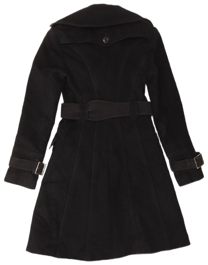 KAREN MILLEN Trench Coat til kvinder UK 8 Lille sort uld