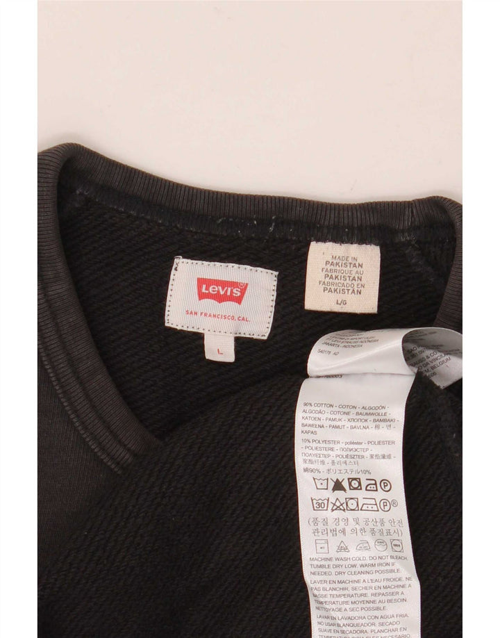 Levi's Sweatshirt til mænd, stor sort bomuld