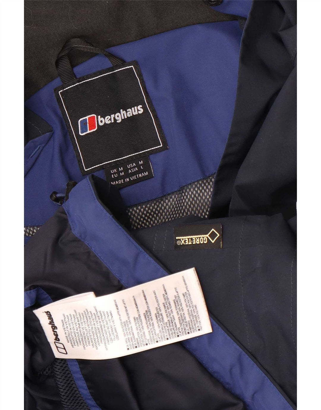 Berghaus Regnjakke med hætte til mænd UK 38 Medium Navy Blue Polyester
