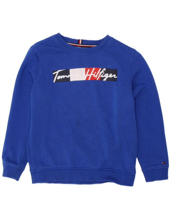 TOMMY HILFIGER Grafisk sweatshirt til drenge 8-9 år Medium blå bomuld