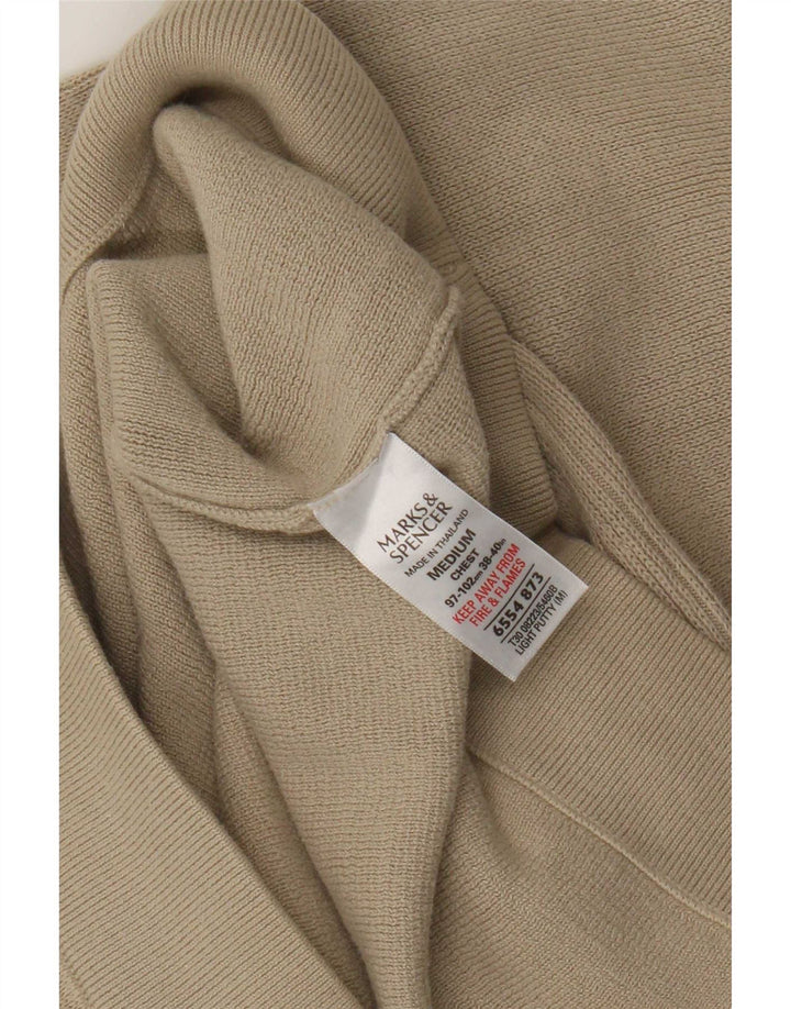 Marks & Spencer Herre sweater med rund hals, medium beige bomuld