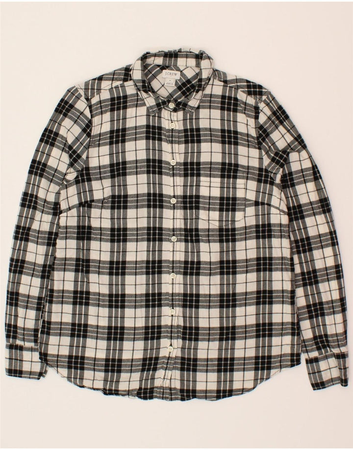 J. CREW Womens Flannel Shirt UK 14 Medium Black Cotton Vintage J. Crew and Second-Hand J. Crew from Messina Hembry 