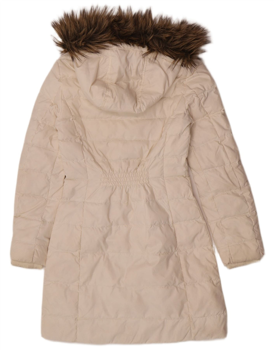 Tommy Hilfiger Dame Hætte Polstret Frakke UK 6 XS Hvid Polyester