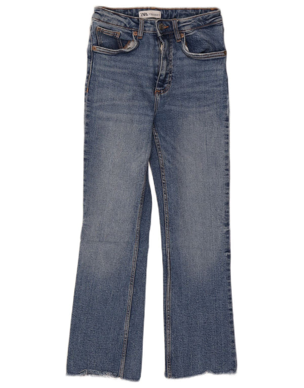 Zara Dame Bootcut Jeans EU 34 2XS W24 L24 Blå Bomuld