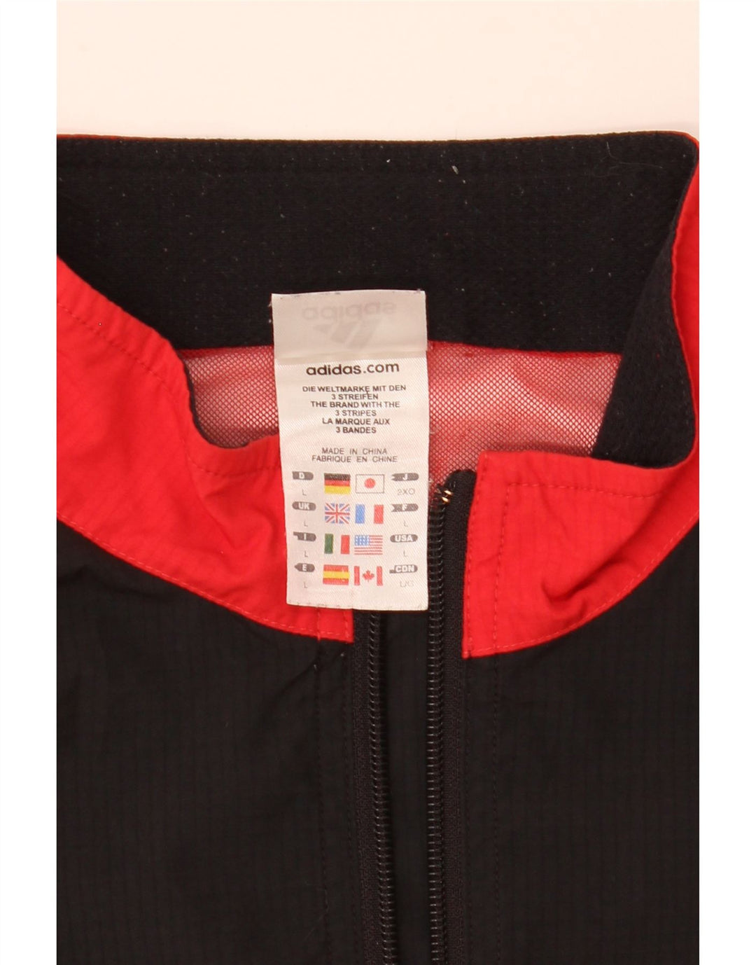 Adidas Regnjakke til mænd UK 40 Large Red Colourblock Polyester