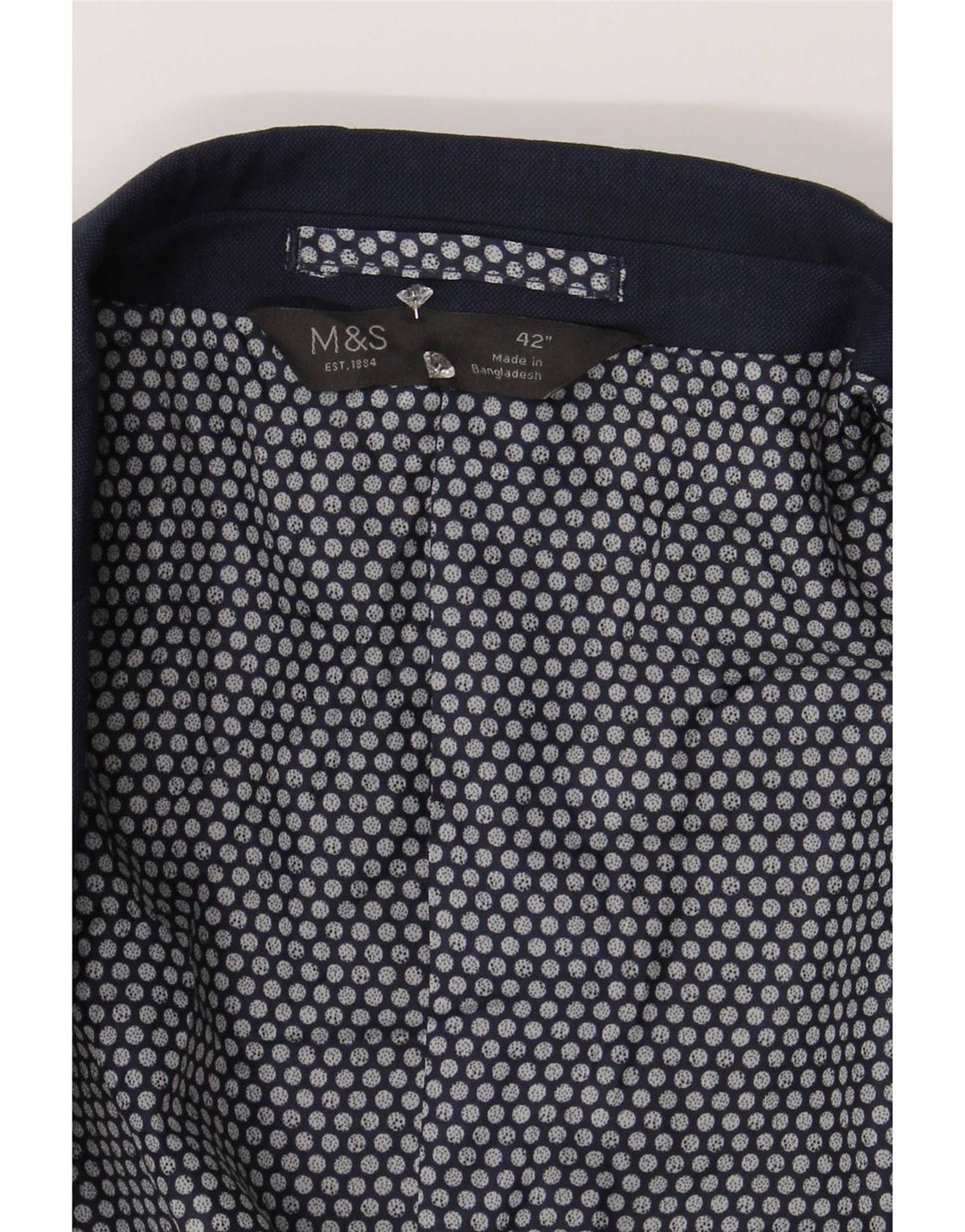 Marks & Spencer Herre 2-knaps blazerjakke UK 42 Stor marineblå polyester