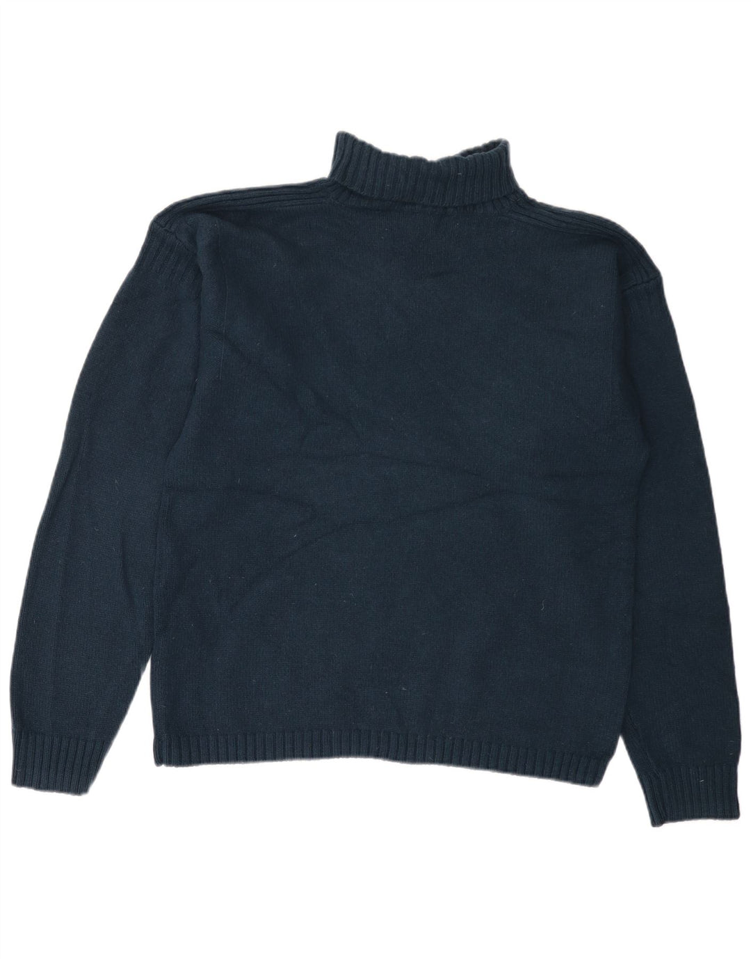 LEVI'S Dame Rullehals sweater UK 18 XL Marineblå lammeuld