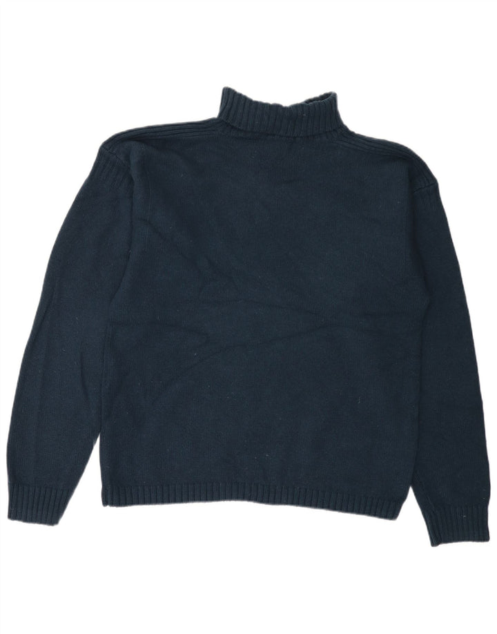 LEVI'S Dame Rullehals sweater UK 18 XL Marineblå lammeuld