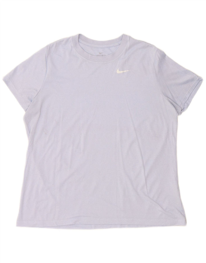 NIKE Womens Dri Fit T-Shirt Top UK 18 XL Blue Polyester