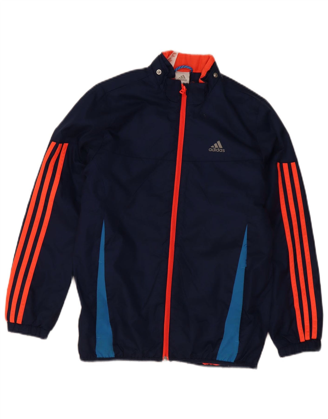 Adidas drenge vindjakke 11-12 år marineblå farveblok polyamid