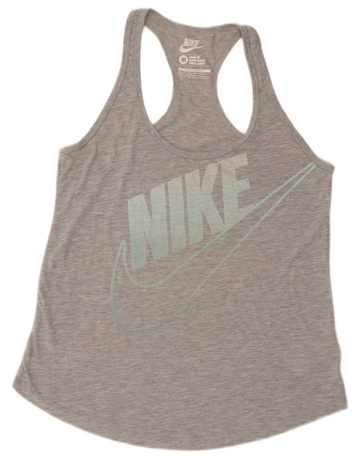 Nike Dame Loose Fit Grafisk Vest Top UK 12 Medium Grey Polyester