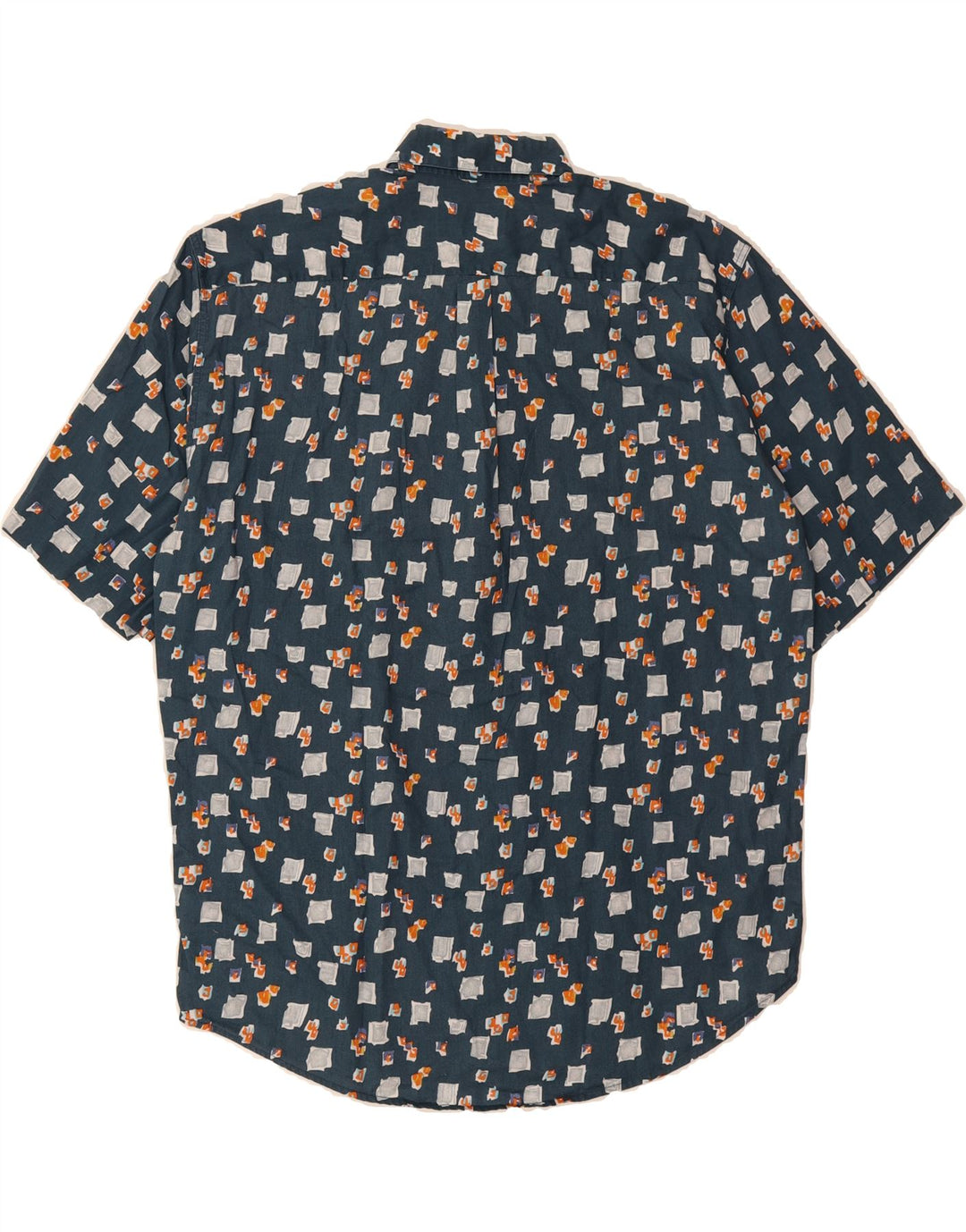 GREEN LEAVES Mens Abstract Pattern Short Sleeve Shirt Large Navy Blue Vintage Green Leaves and Second-Hand Green Leaves from Messina Hembry 
