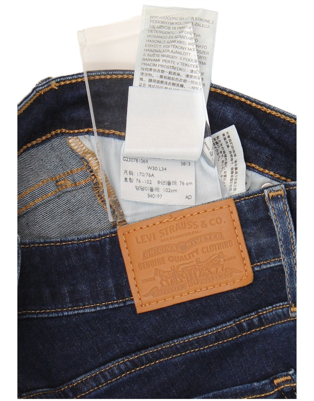 LEVI'S Dame 712 Slim Jeans W30 L34 Marineblå Bomuld