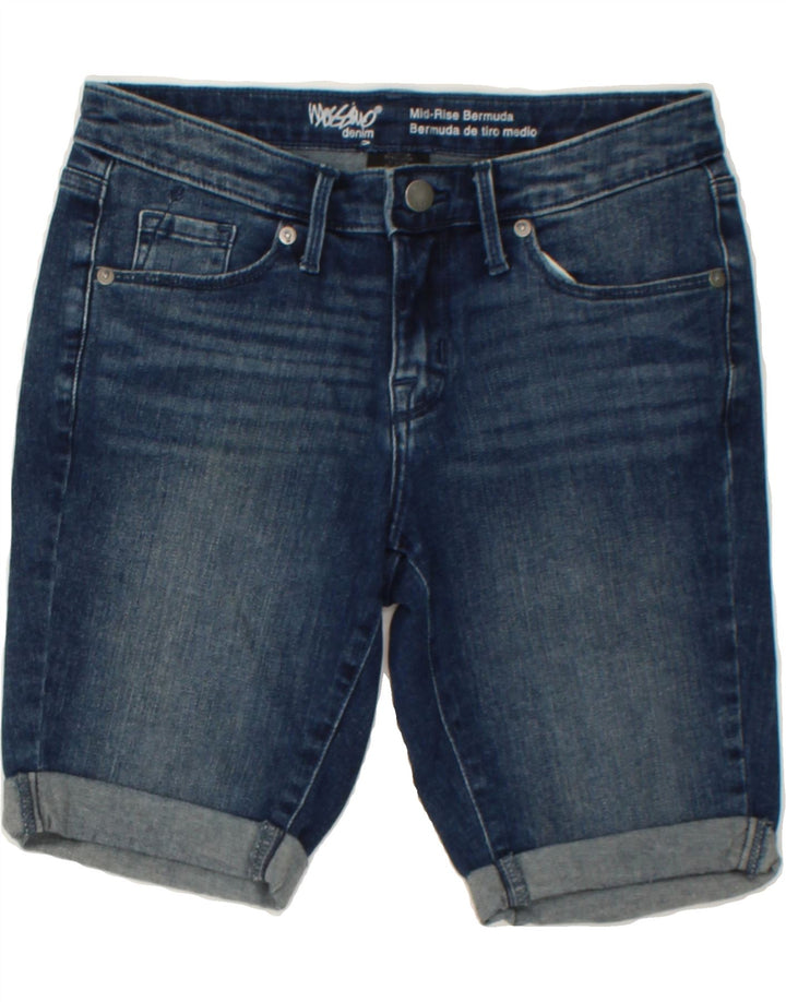 MOSSIMO Womens Mid Rise Bermuda Denim Shorts W25 XS Blue Cotton Vintage Mossimo and Second-Hand Mossimo from Messina Hembry 