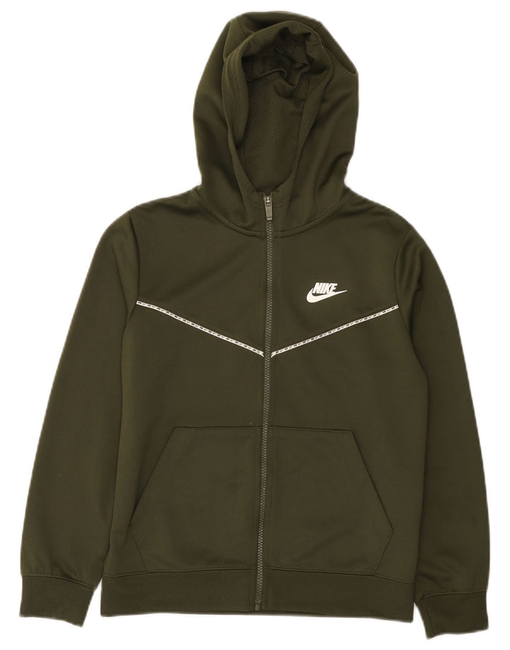 Nike hættetrøje med lynlås til drenge 10-11 år Medium Khaki Polyester