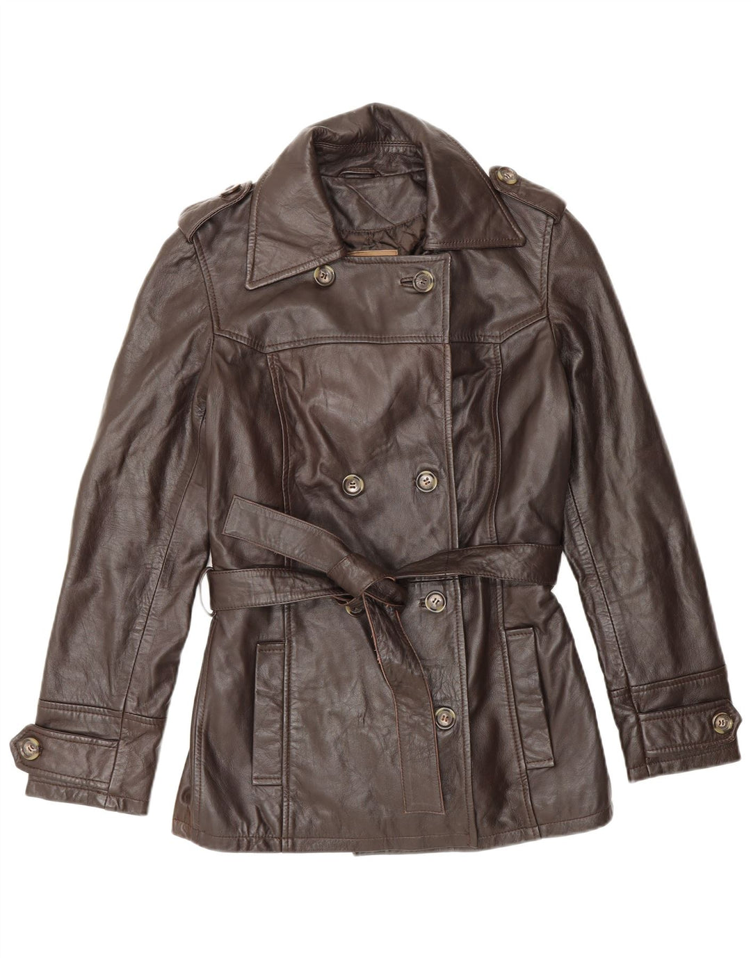 Conbipel Dame Militær Dobbeltradet Jakke IT 42 Medium Brun
