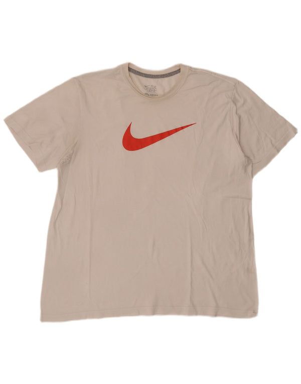 Nike Herre Standard Fit Grafisk T-Shirt Top 2XL Off White