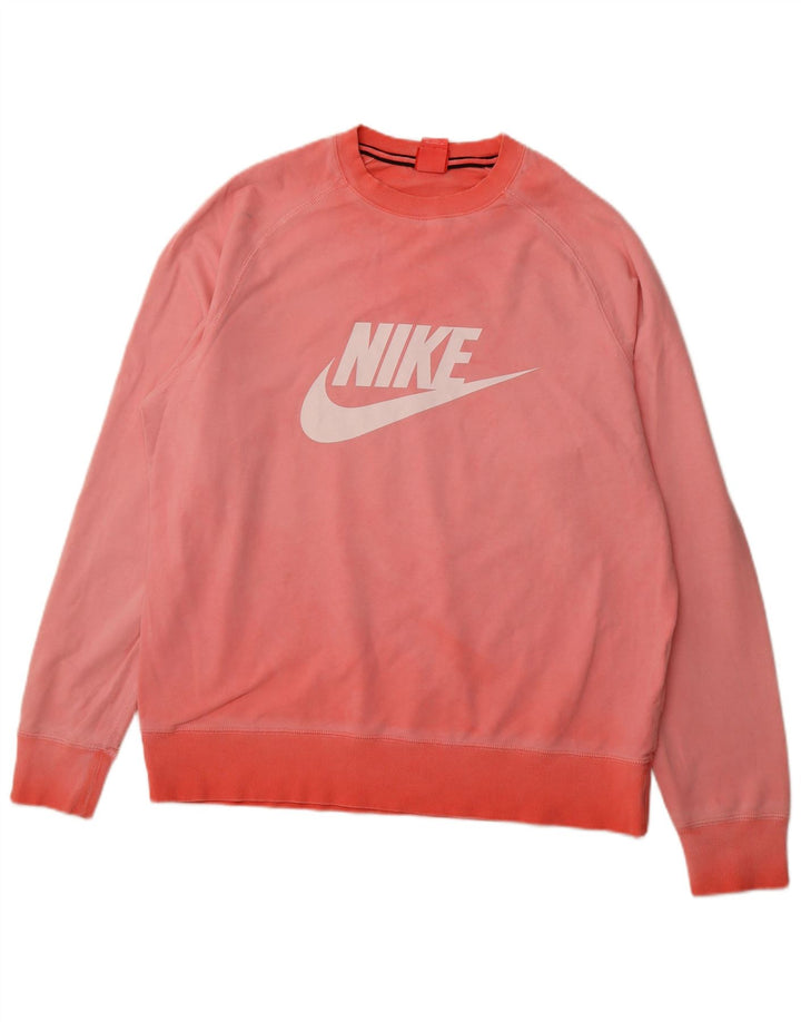 NIKE grafisk sweatshirt til mænd XL Pink bomuld