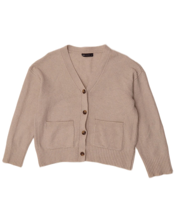 Marks & Spencer Womens Oversized Cardigan Sweater UK 10 Small Beige