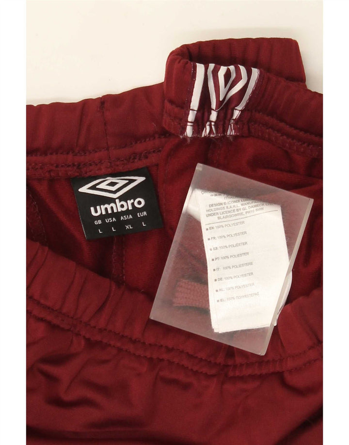 Umbro Herre Graphic Sports Shorts Large Burgundy Polyester