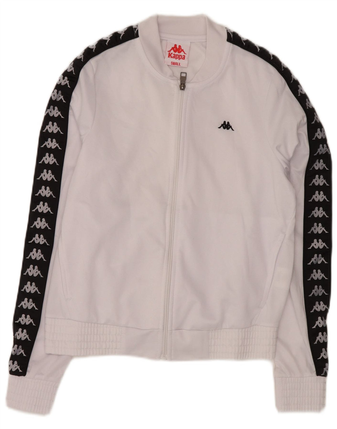 KAPPA Grafisk træningsdragt topjakke til kvinder UK 10 Small White Colourblock