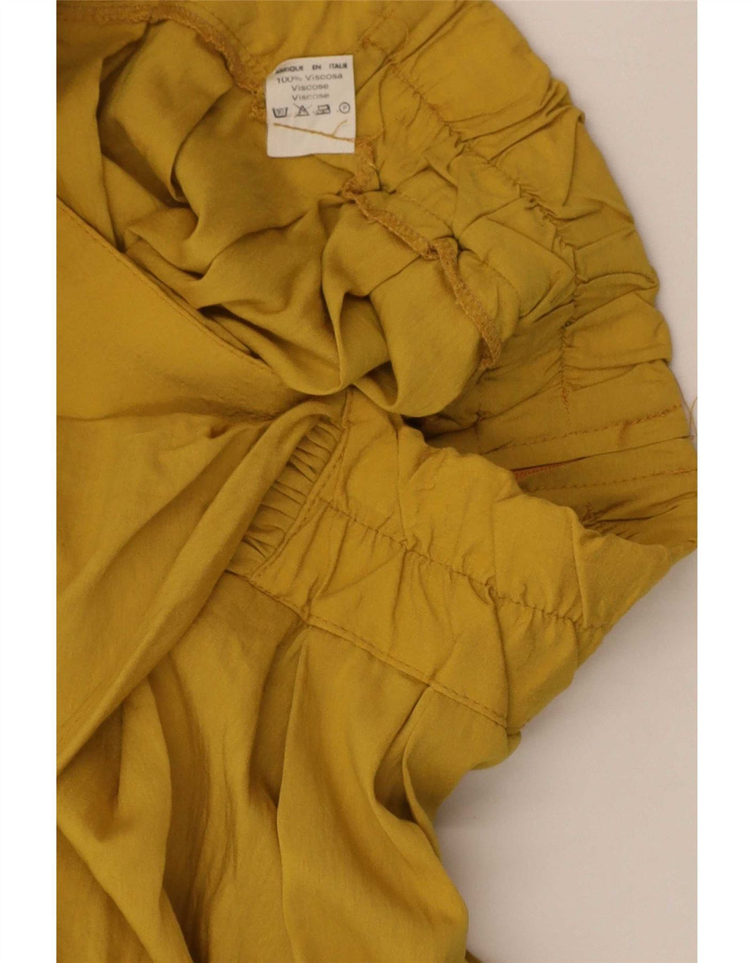 Vintage Dame Skort Mini Nederdel W26 Lille Gul Viscose