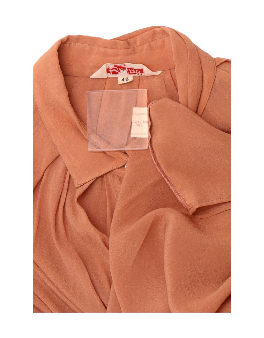 VINTAGE Dame Loose Fit Langærmet Skjorte Bluse IT 46 Stor Brun